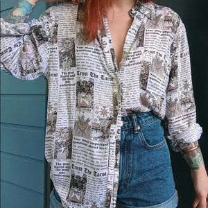 🔮MAJOR ISO!!!! Motel Rocks Oxford Tarot Shirt🔮